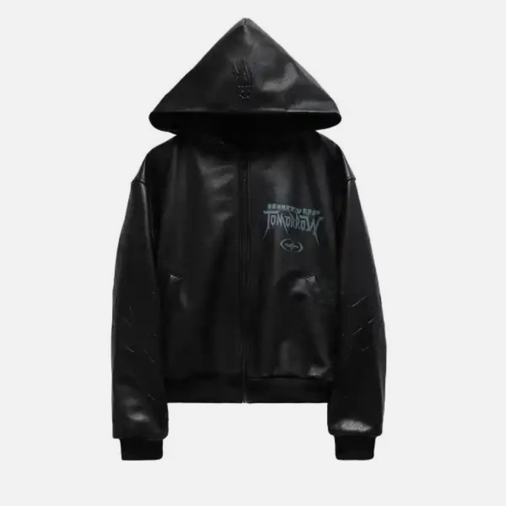 The Weeknd Hurry Up Tomorrow Merch: Runaway Hooded Leather Jacket Size S, New